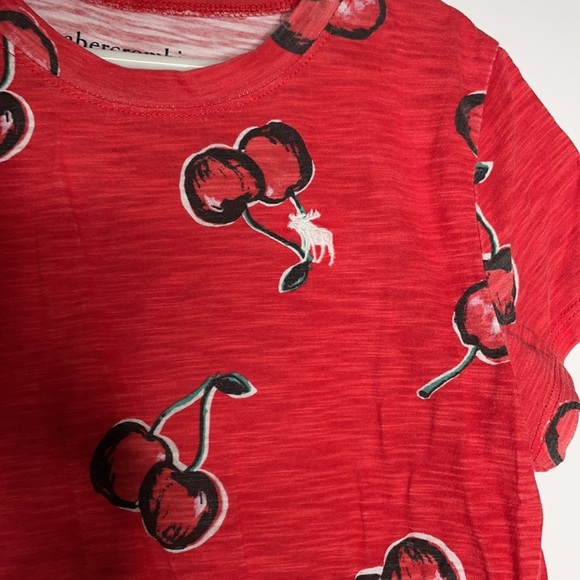 Abercrombie Kids Girls Cherry Print Top sz 9/10 - Picture 2 of 4